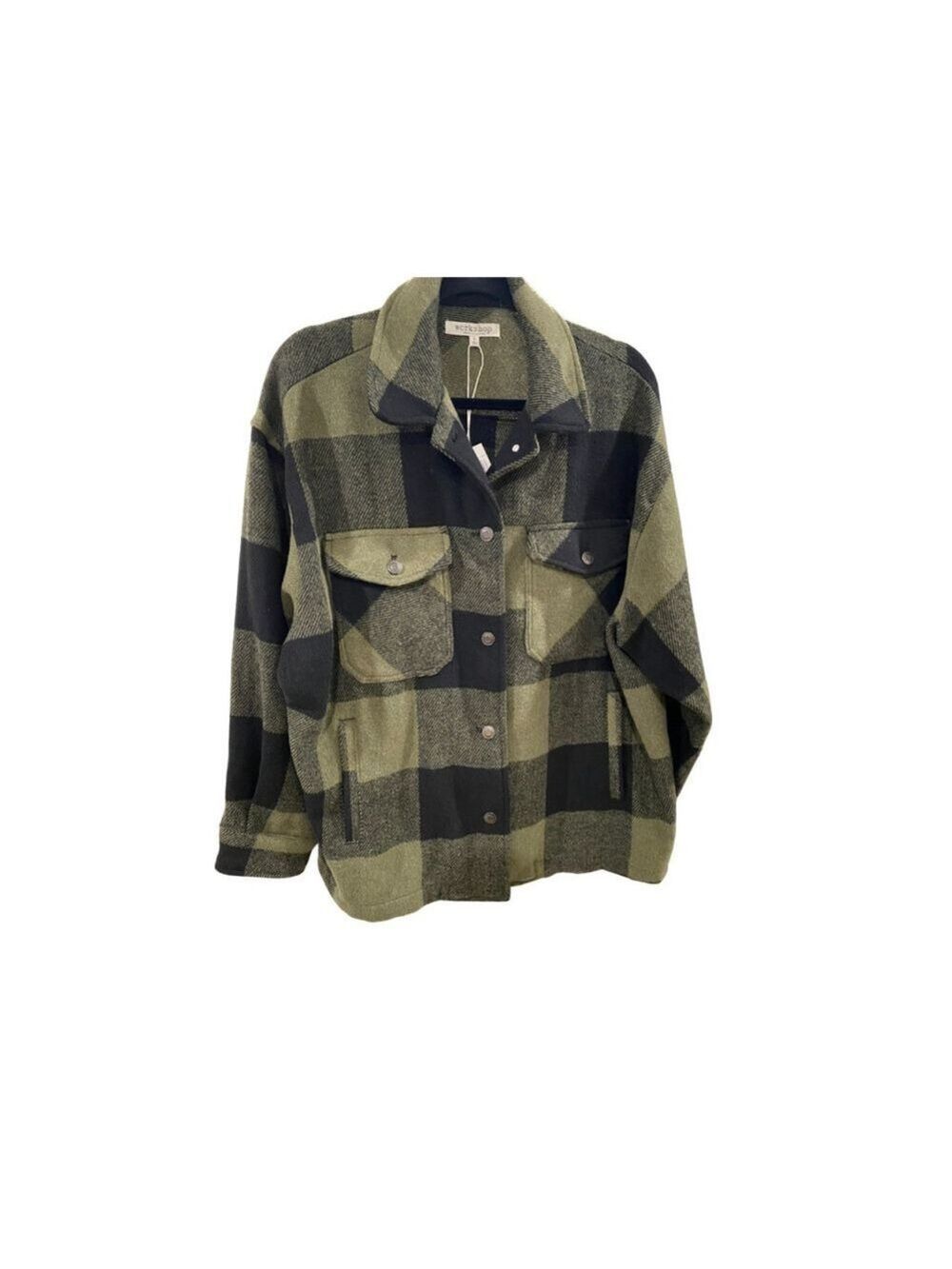 Workshop Republic Clothing Green/Black Plaid Jacket - Size Large (NWT)